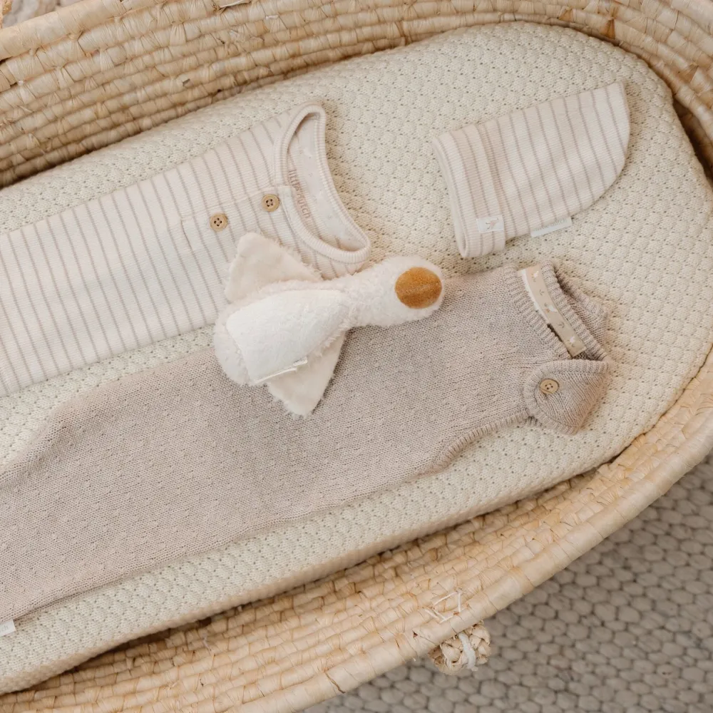 Little Dutch Babymutsje - Beige - Newborn Naturals - Stripe
