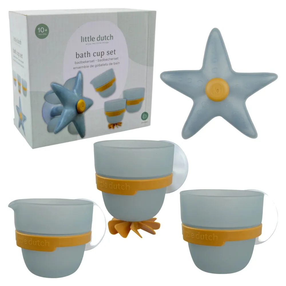 Little Dutch Badwand bekers - blauw - Essentials