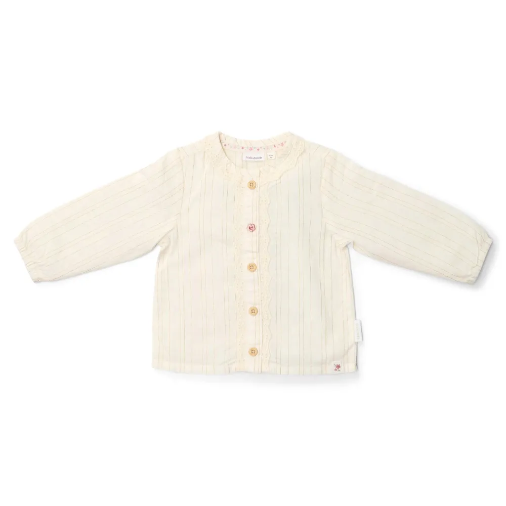 Little Dutch Blouse lange mouw - Met knoopjes - Wit - Fairy Garden