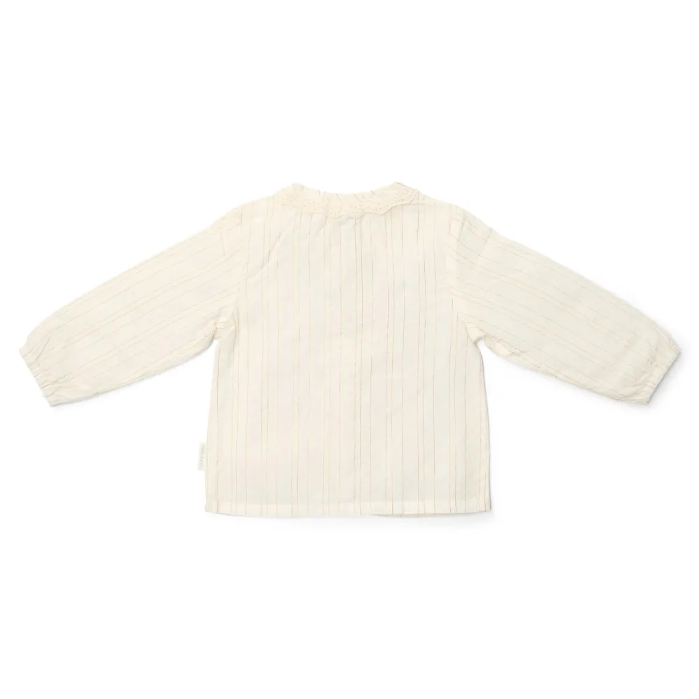 Little Dutch Blouse lange mouw - Met knoopjes - Wit - Fairy Garden