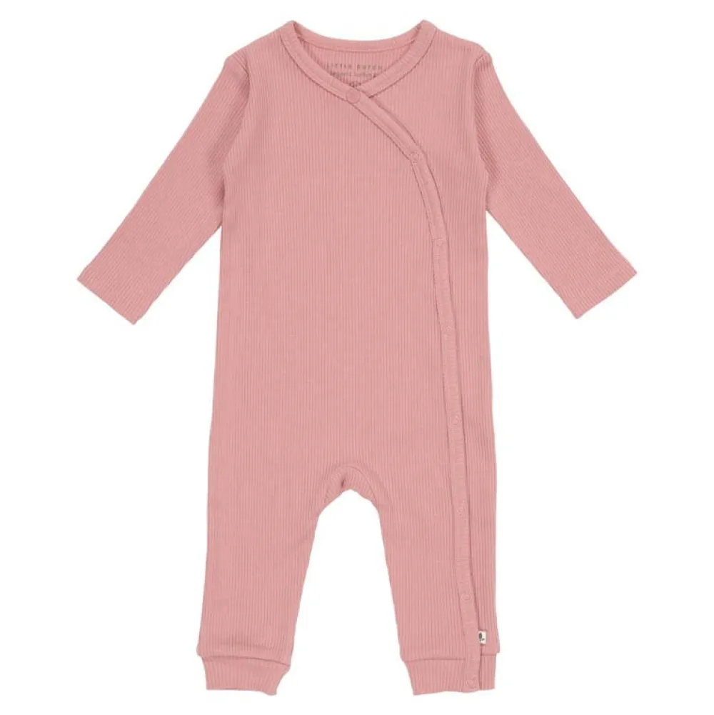 Little Dutch Boxpakje met overslag Rib Vintage Pink