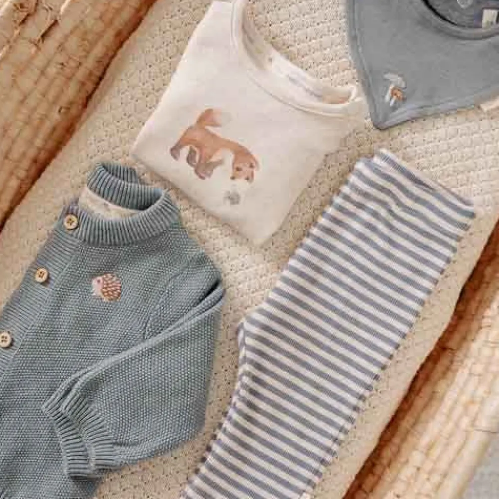 Little Dutch Broek - Blauw - Forest Friends - Stripe