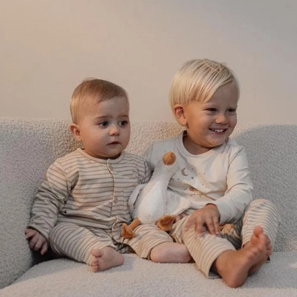 Little Dutch Eendelige pyjama - Zand - Gestreept