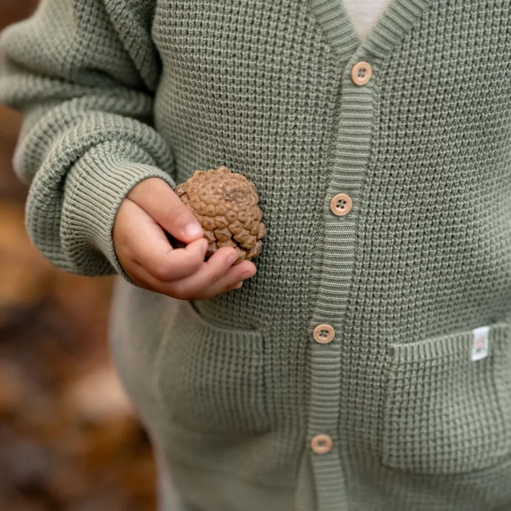 Little Dutch Gebreid vest - Groen - Forest Friends