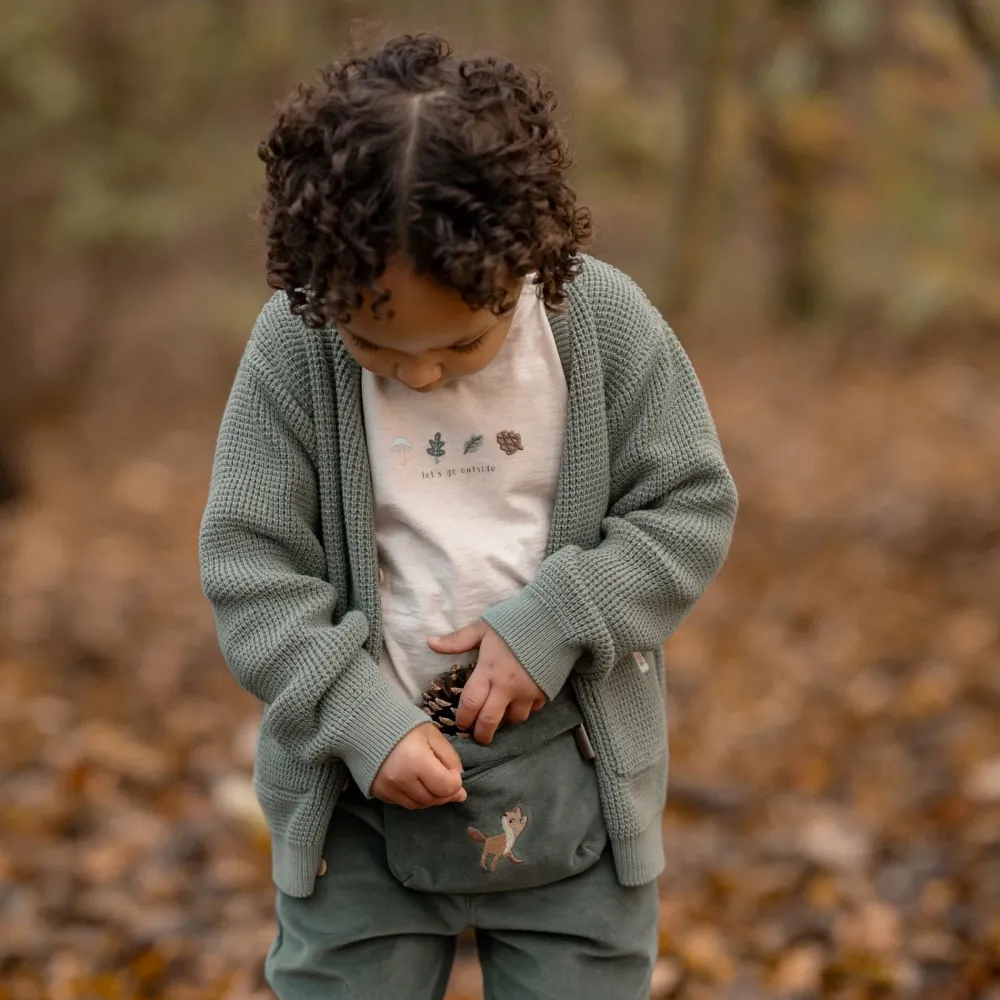Little Dutch Gebreid vest - Groen - Forest Friends