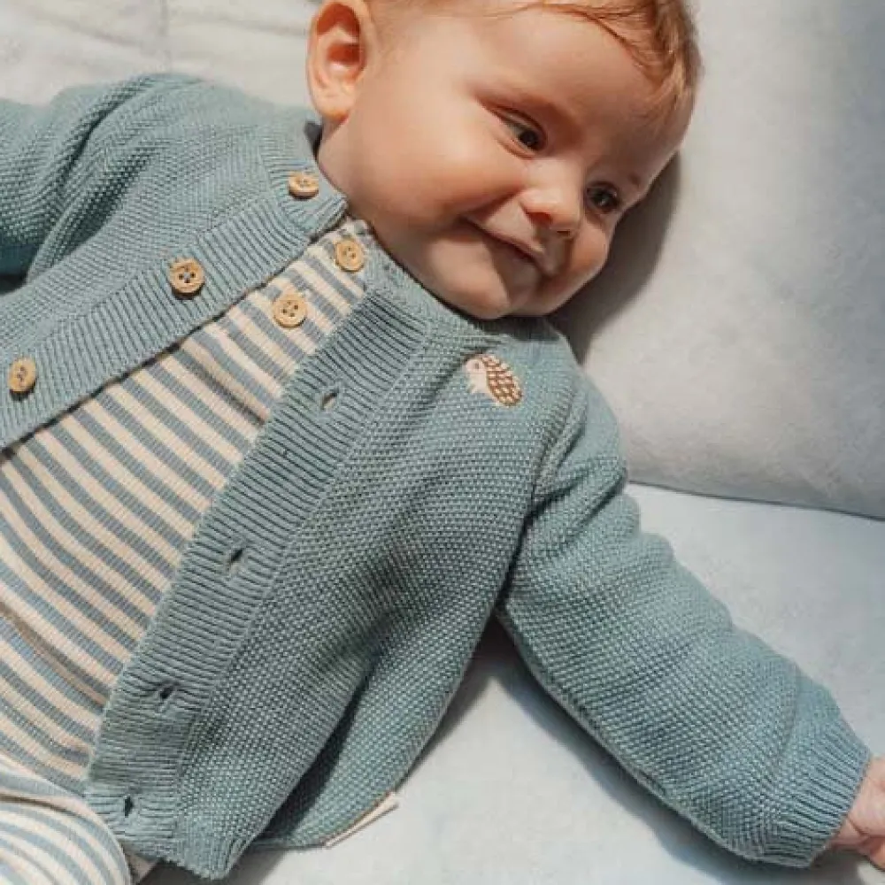 Little Dutch Gebreid vestje - Blauw - Forest Friends