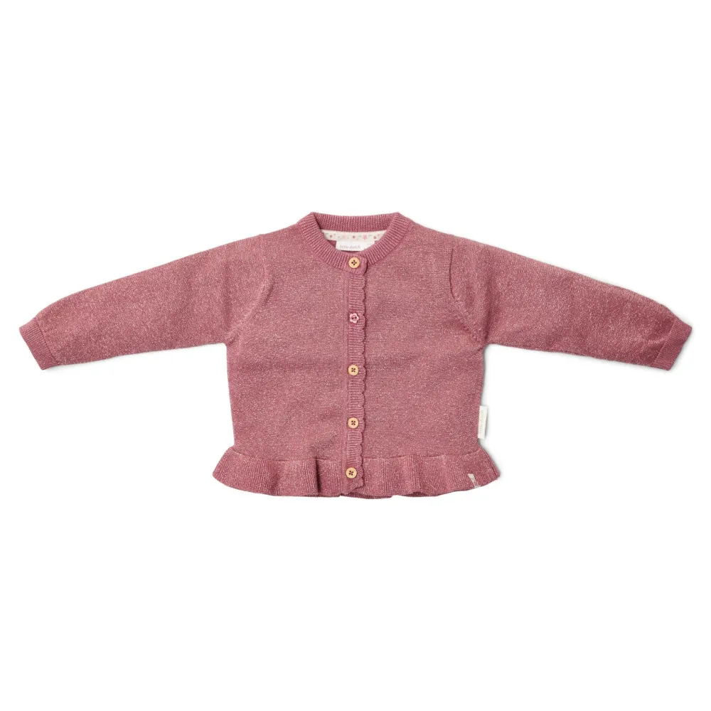 Little Dutch Gebreid vest - Knoopjes - Roze - Fairy Garden
