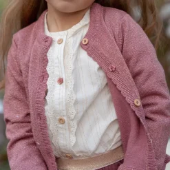 Little Dutch Gebreid vest - Knoopjes - Roze - Fairy Garden