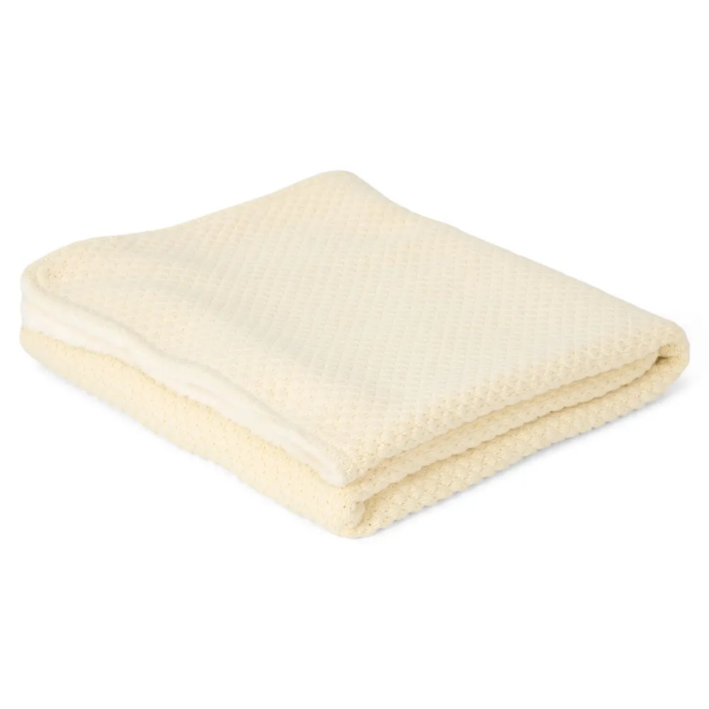 Little Dutch Gebreid wiegdeken - Fleece – Wit – Essentials