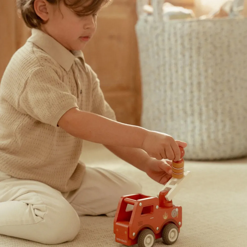 Little Dutch Houten brandweerwagen – Rood – Essentials