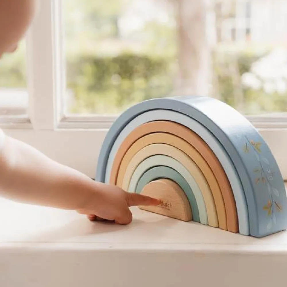 Little Dutch Houten Stapelregenboog - Blauw - Forest Friends