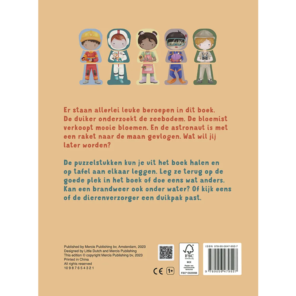 Little Dutch Kinderboek: Mijn puzzelboek - Beroepen - NL