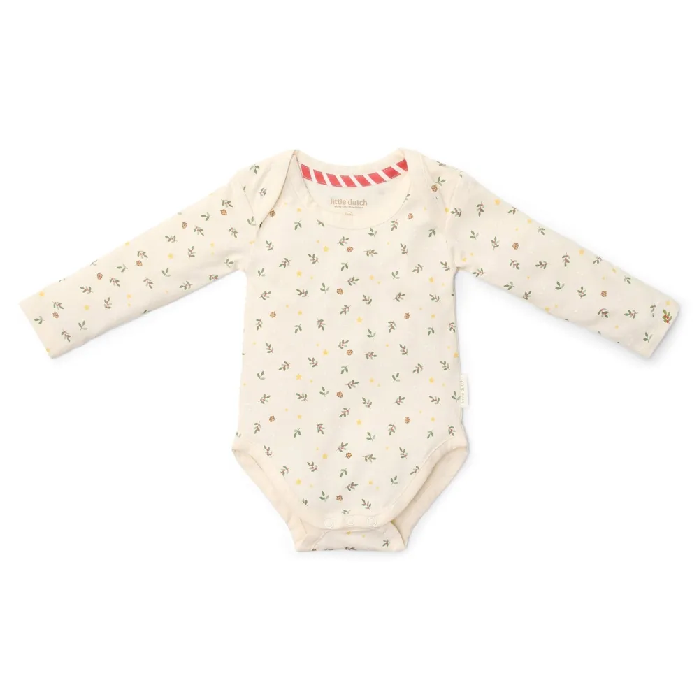 Little Dutch 2-pack kerst romper lange mouw – Beige