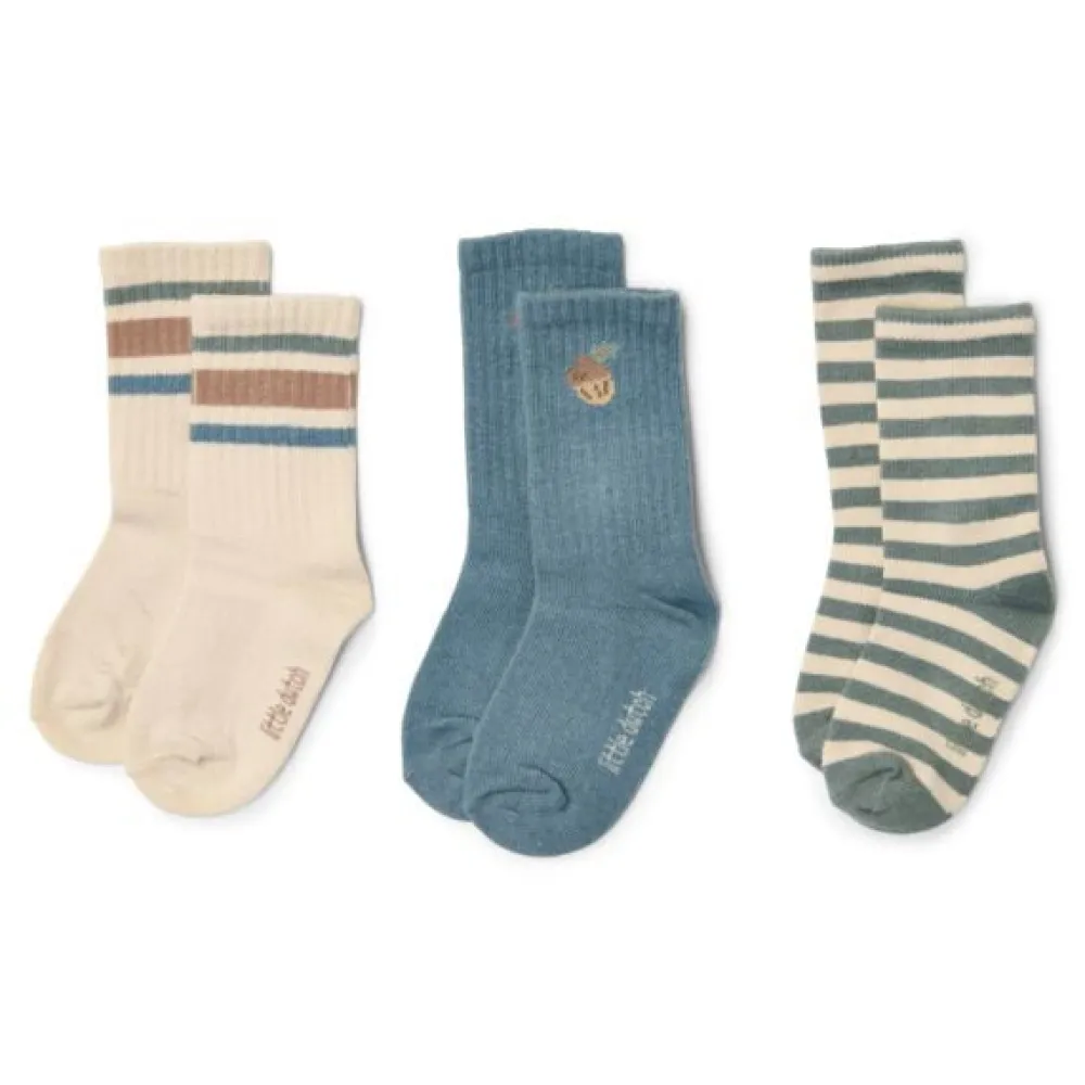 Little Dutch 3-pack sokken - Meerkleurig - Forest Friends - Stripe