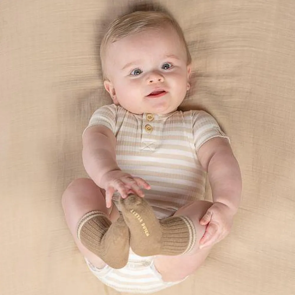 Little Dutch Romper korte mouw - Zand - Newborn Naturals
