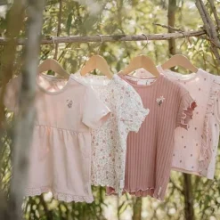 Little Dutch Shirt korte mouw - Roze - Fairy Garden