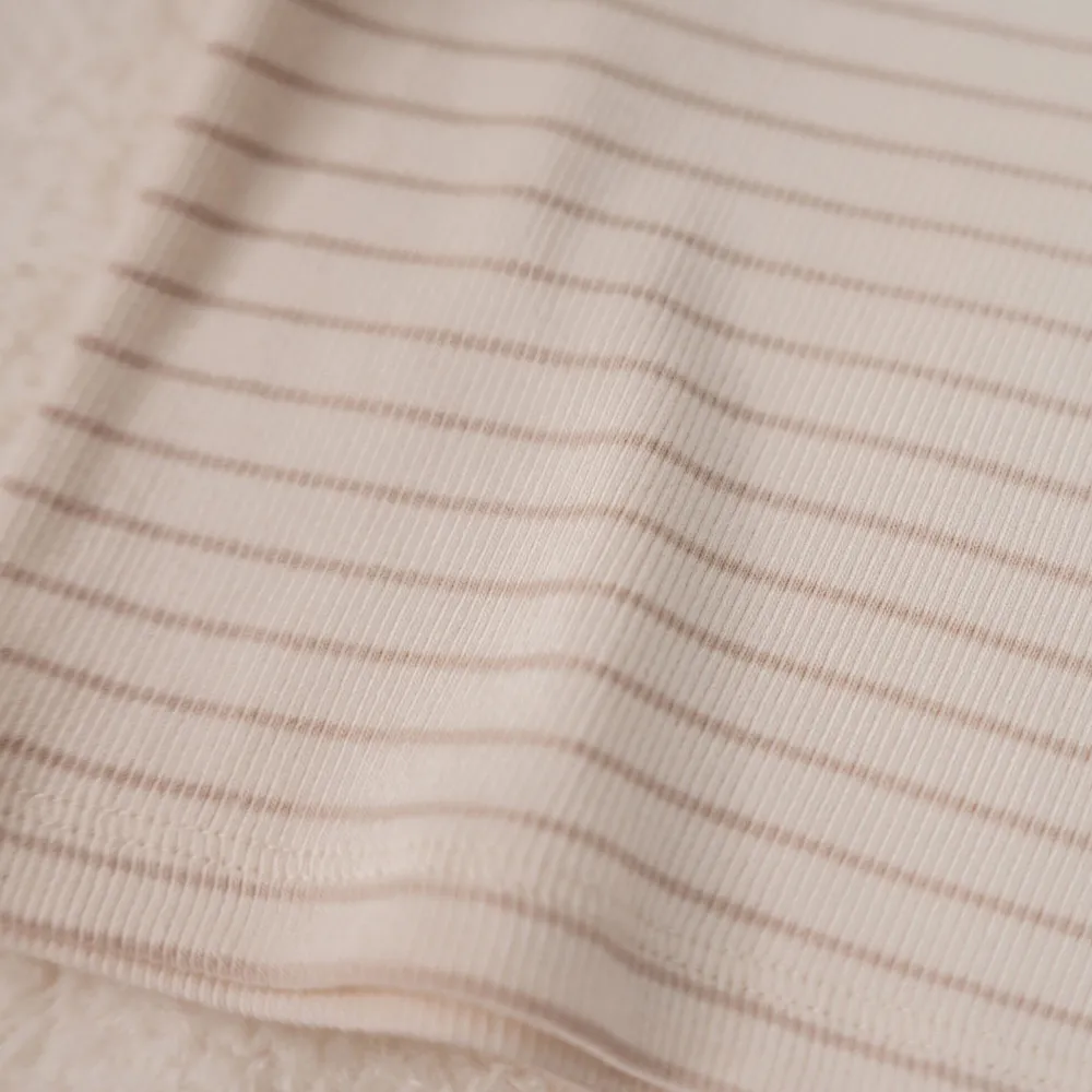 Little Dutch Shirt lange mouw - Beige - Newborn Naturals - Stripe