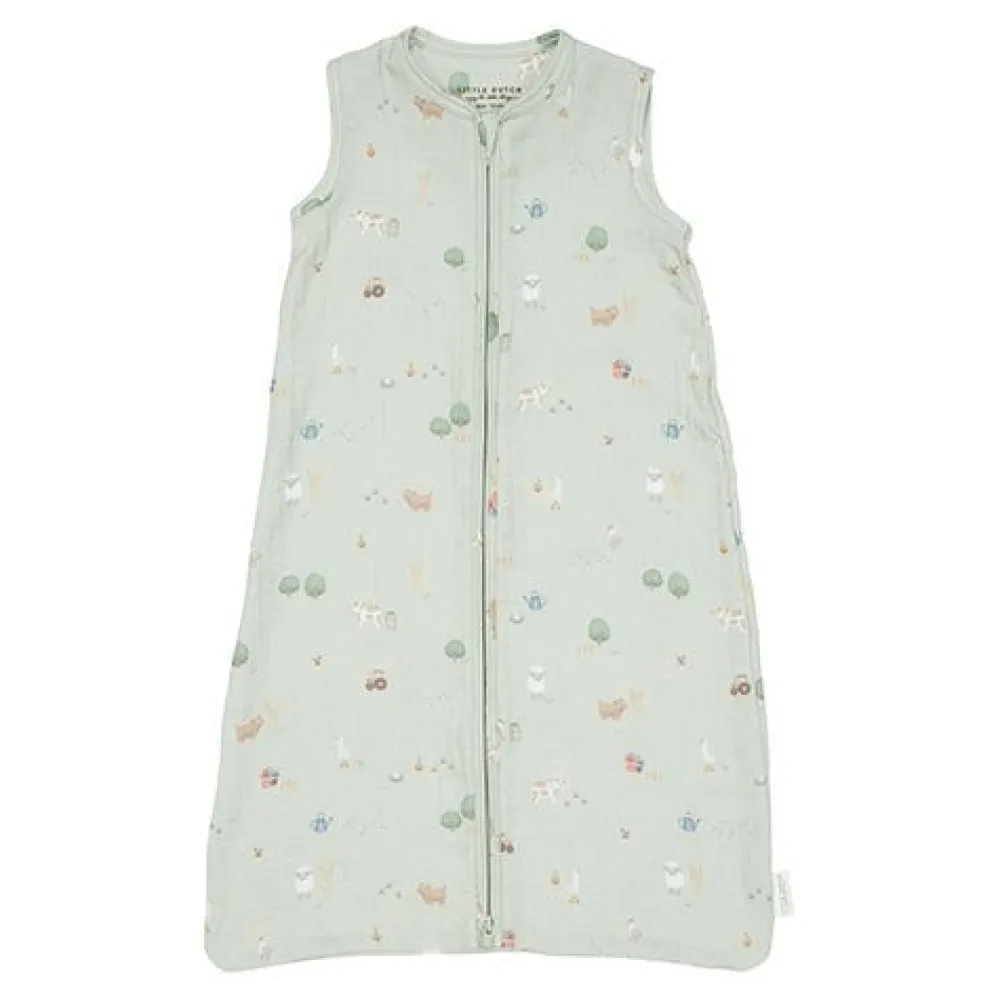 Little Dutch Slaapzak zomer hydrofiel 70 cm - Groen - Little Farm