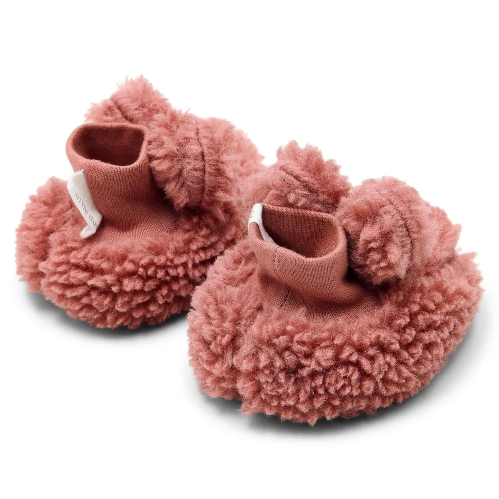 Little Dutch Teddy slofjes - Roze - Newborn Naturals