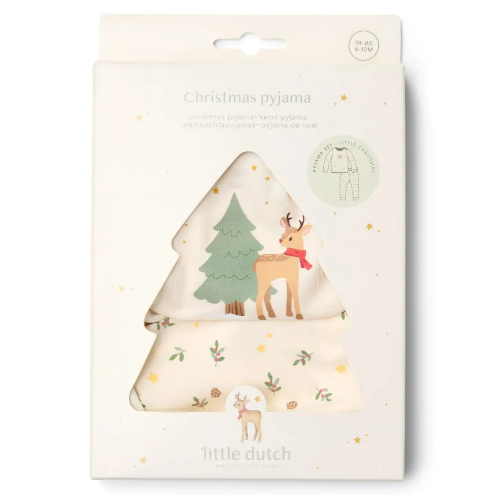 Little Dutch Tweedelige kerst pyjama – Beige