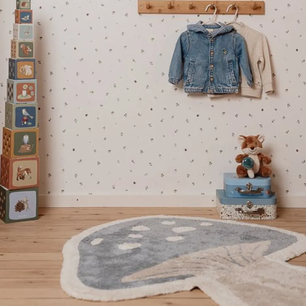 Little Dutch Vloerkleed paddenstoel - Blauw - Forest Friends