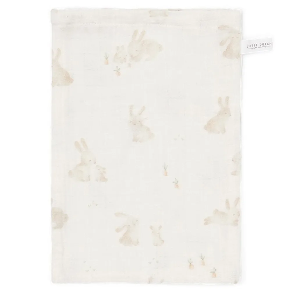 Little Dutch Washandjes set hydrofiel Baby Bunny / Beige