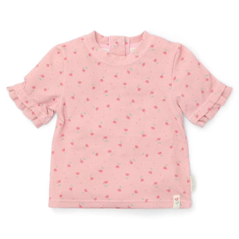 Little Dutch Zwemshirt korte mouw - Lichtroze - Sunny Flowers